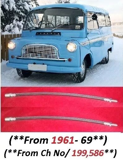 FRONT BRAKE HOSES x2 (Bedford CA Van) (** From 1961- 69 **)